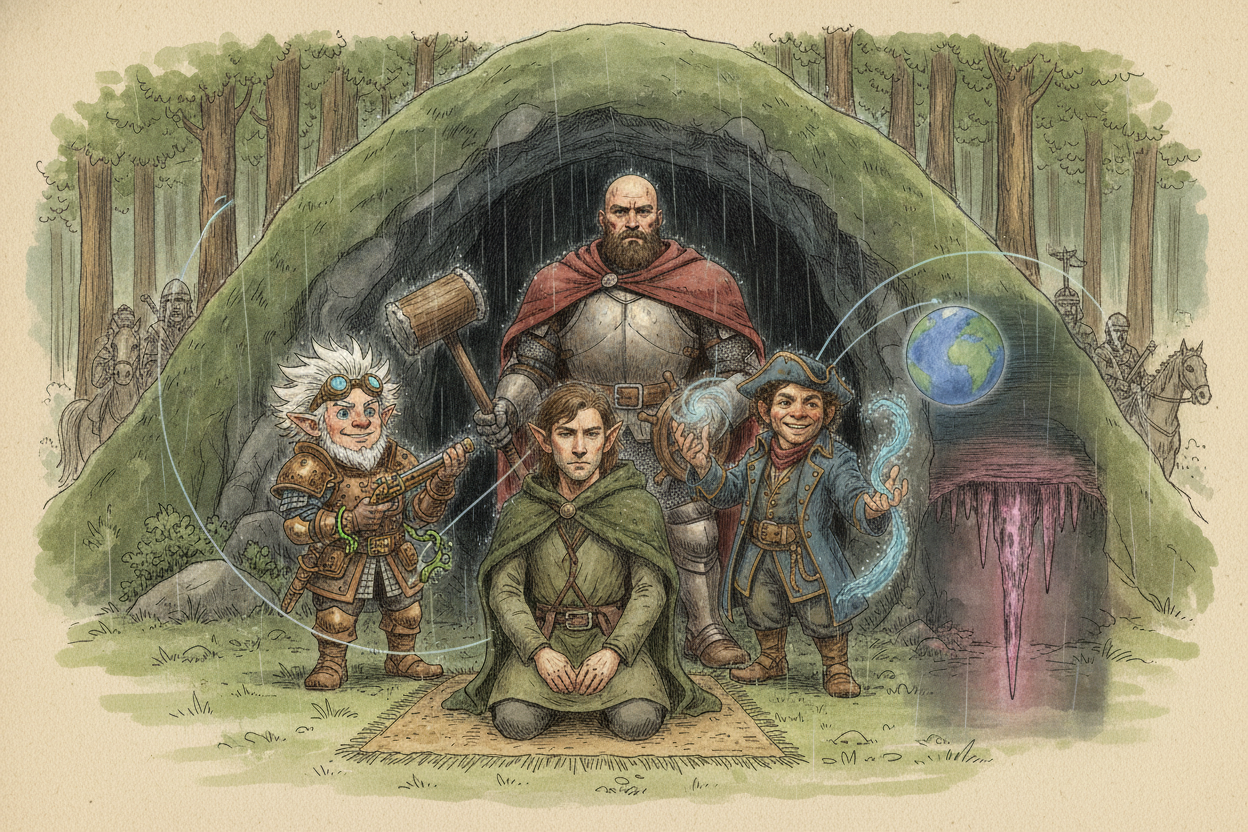 The elf at the cave mouth